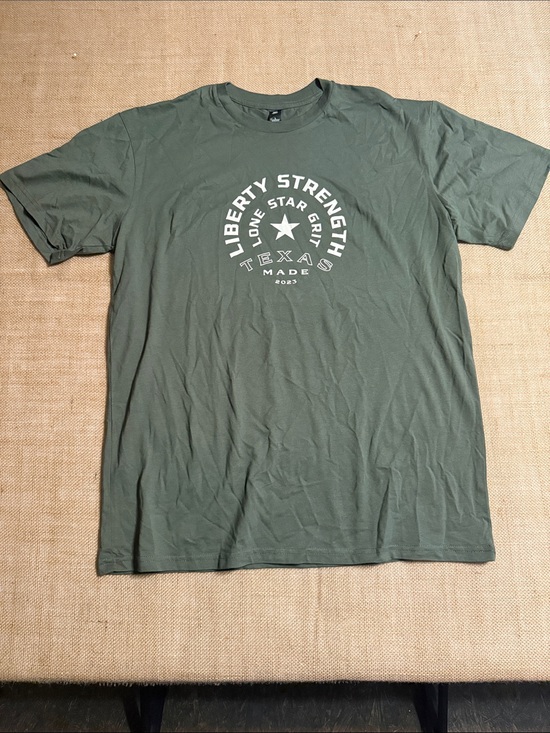 Other - Liberty Strength Olive Green Graphic Tee - Texas Made